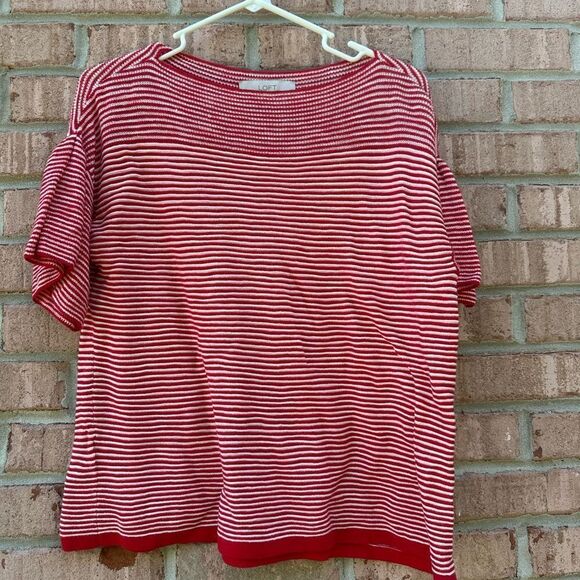LOFT Tops - Red Striped Women's Top